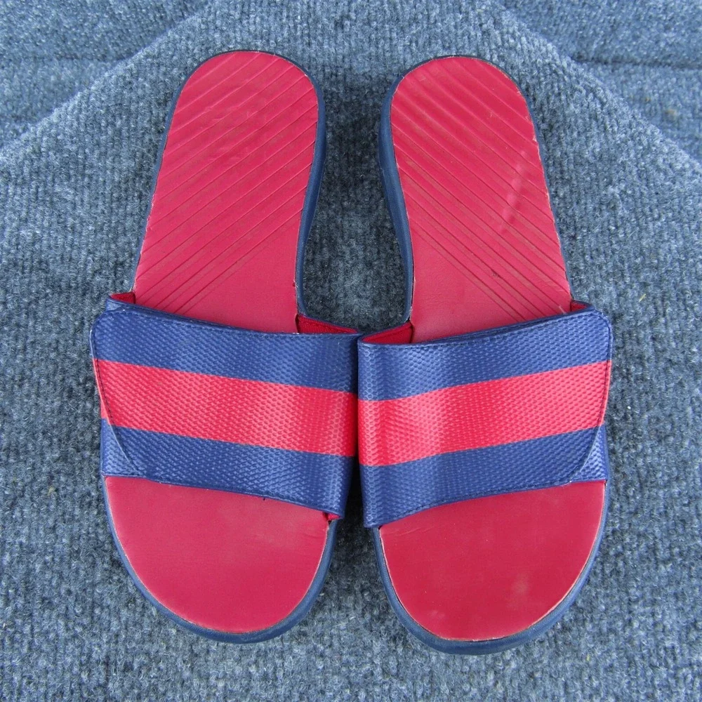 Lands' End Boys‎ Slide Shoes Sandal Red Synthetic Hook & Loop Size Y 5 Medium